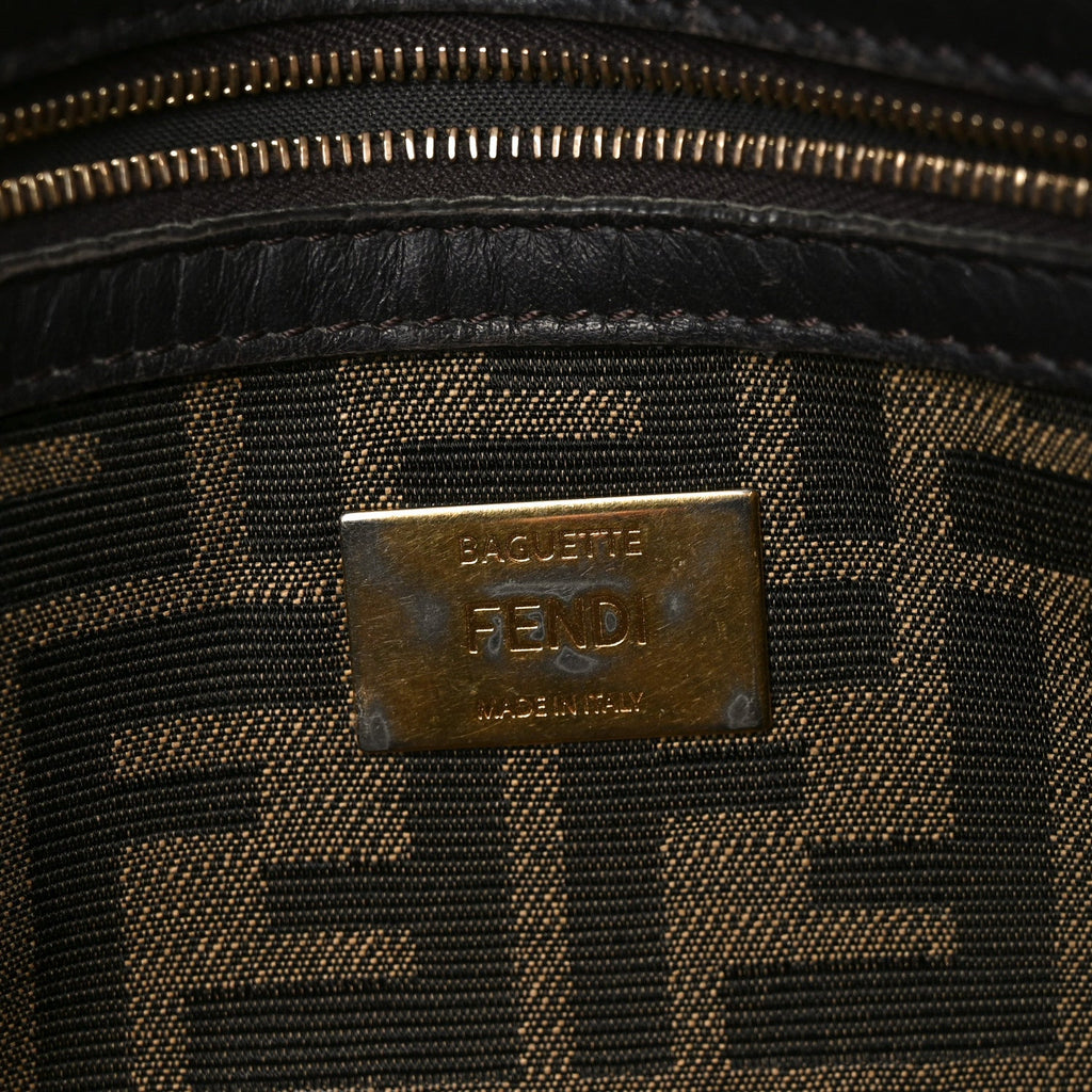 Fabric Jacquard FF 1974 Medium Baguette Tobacco Moro Black