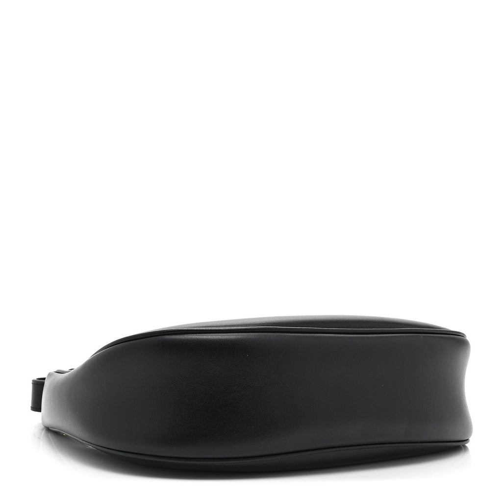 Smooth Calfskin Medium Strap Ava Triomphe Shoulder Bag Black