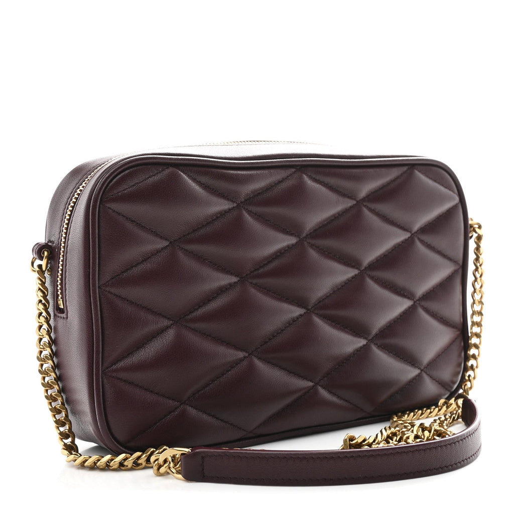 Lambskin Quilted Mini Camera Bag Hot Wine