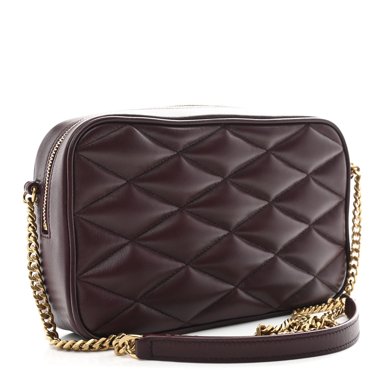 Lambskin Quilted Mini Camera Bag Hot Wine