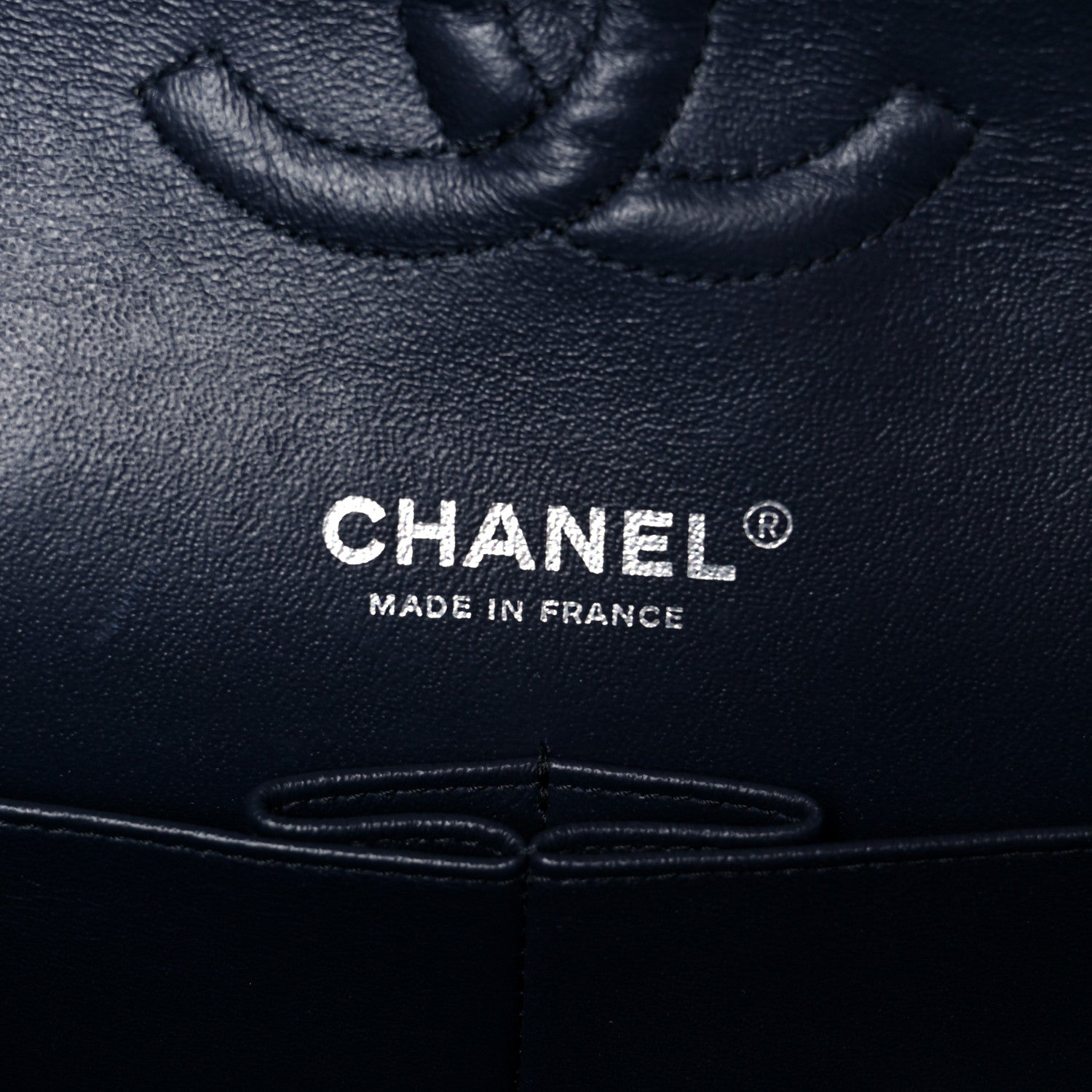 Caviar Quilted Medium Double Flap Navy