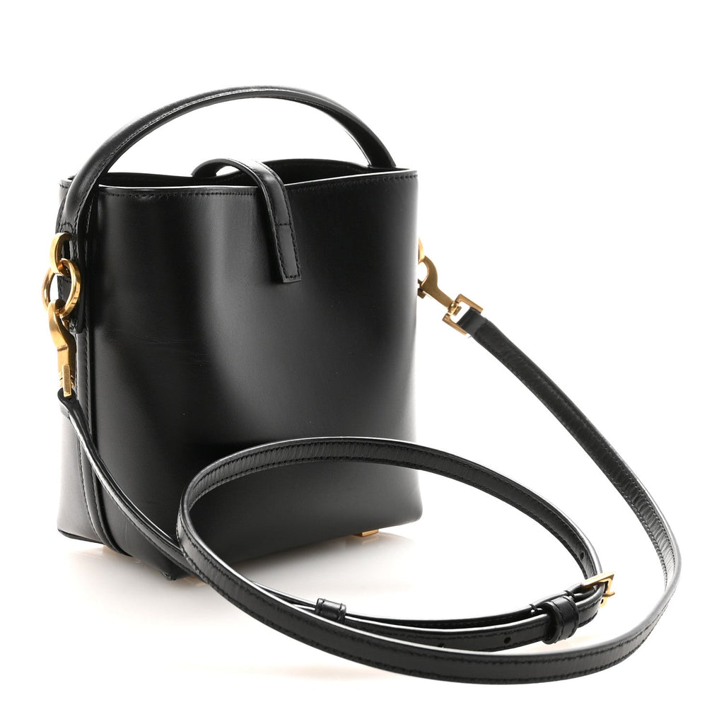 Shiny Calfskin Le 37 Mini Bucket Bag Black