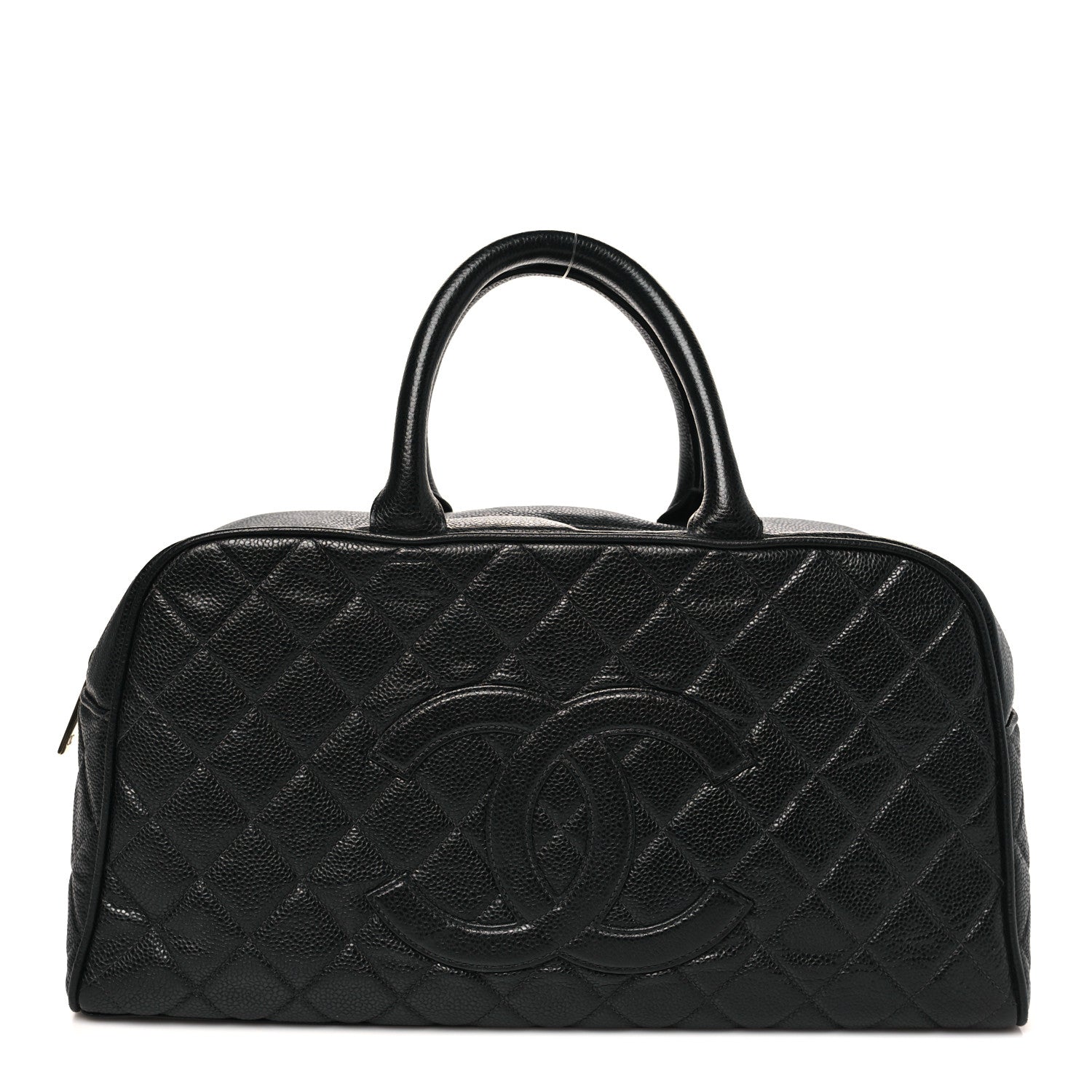 Caviar Quilted Large Bowler Black