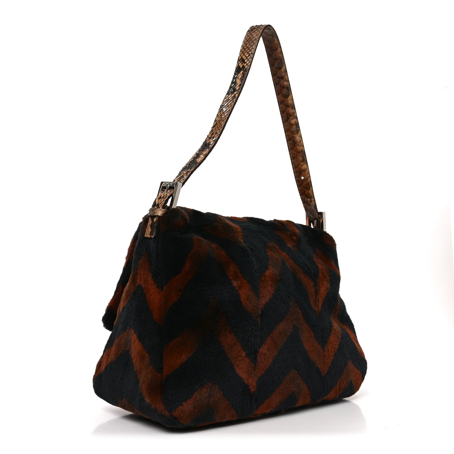 Mink Snakeskin Chevron Mama Baguette
