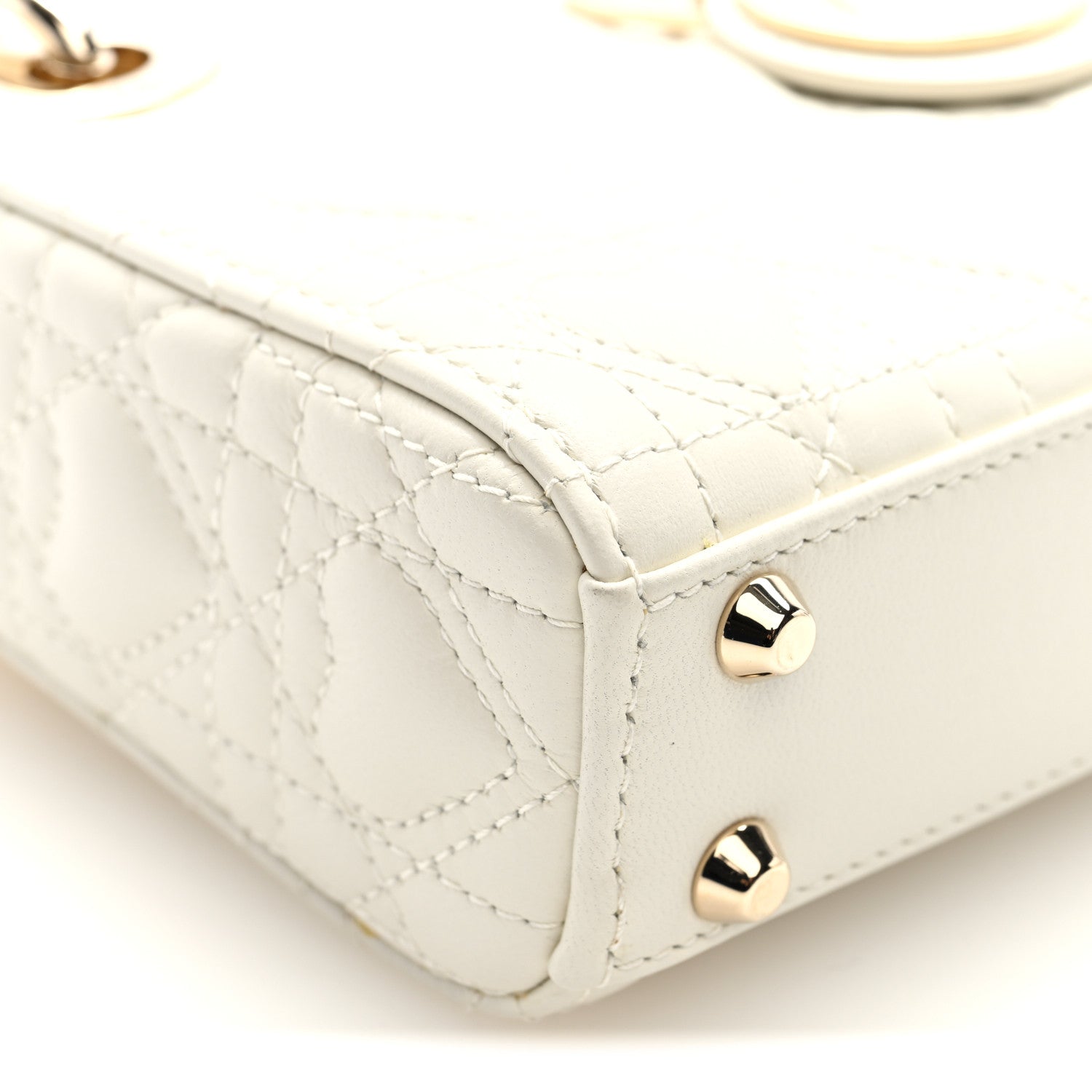 Calfskin Cannage Dioramour Micro Lady Dior Dior White