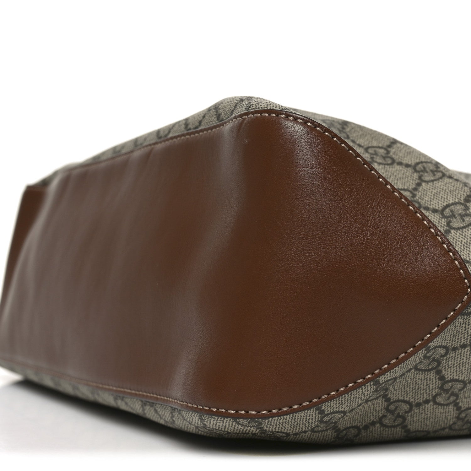 GG Supreme Monogram Large Linea A Hobo Light Brown