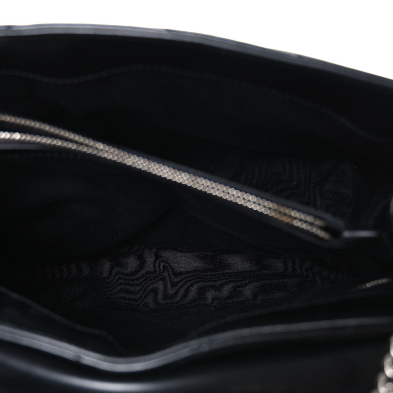 Calfskin Y Quilted Monogram Medium Loulou Chain Satchel Black