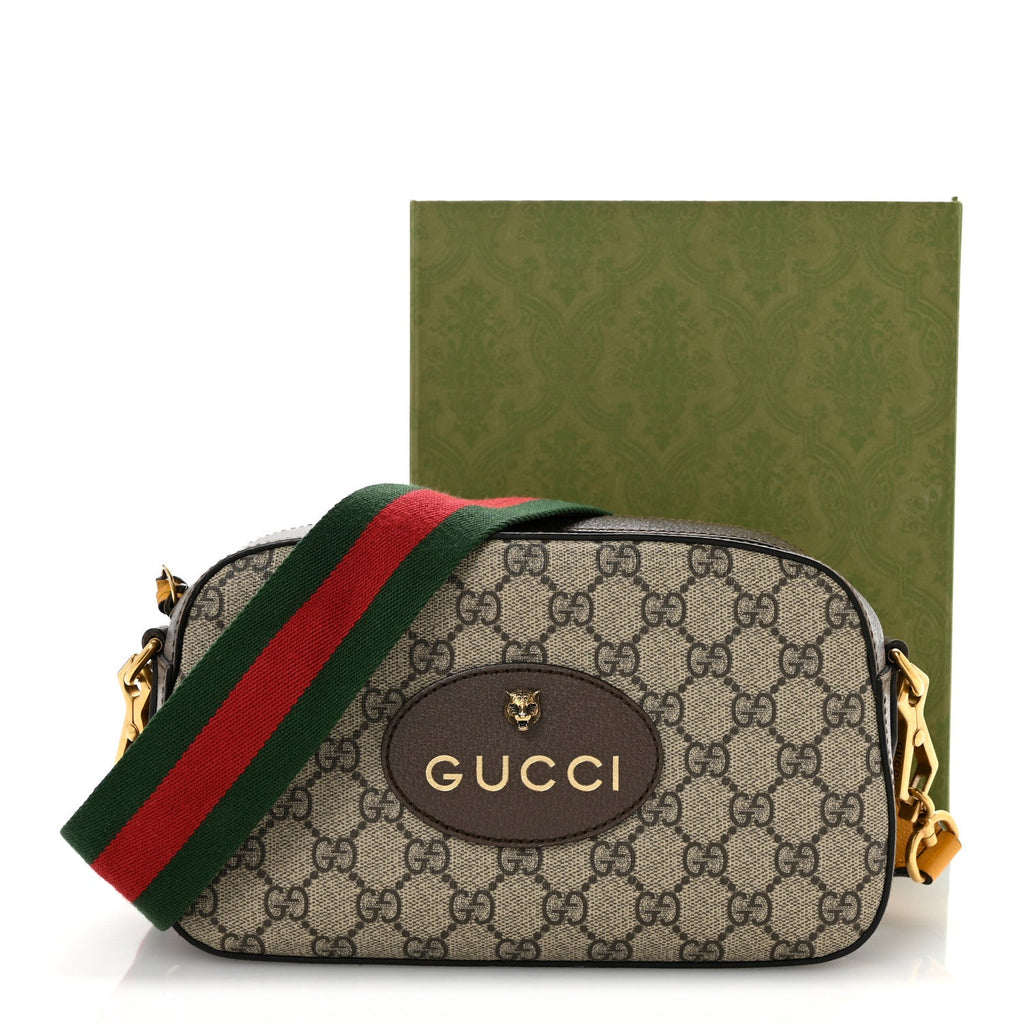 GG Supreme Monogram Web Neo Vintage Shoulder Bag Beige New Acero Crop