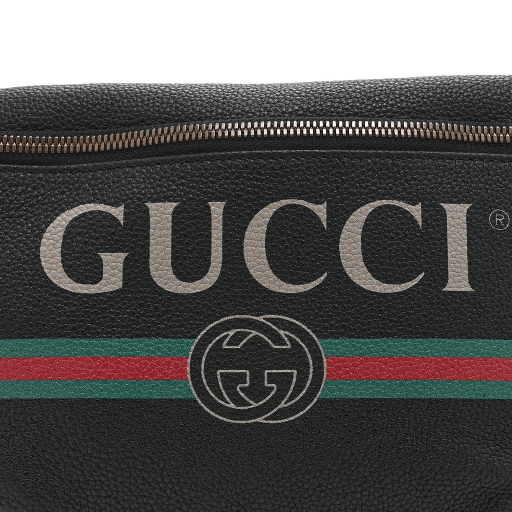 Grained Calfskin Logo Belt Bag Black