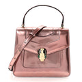 Metallic Calfskin Serpenti Forever Top Handle Rose Quartz