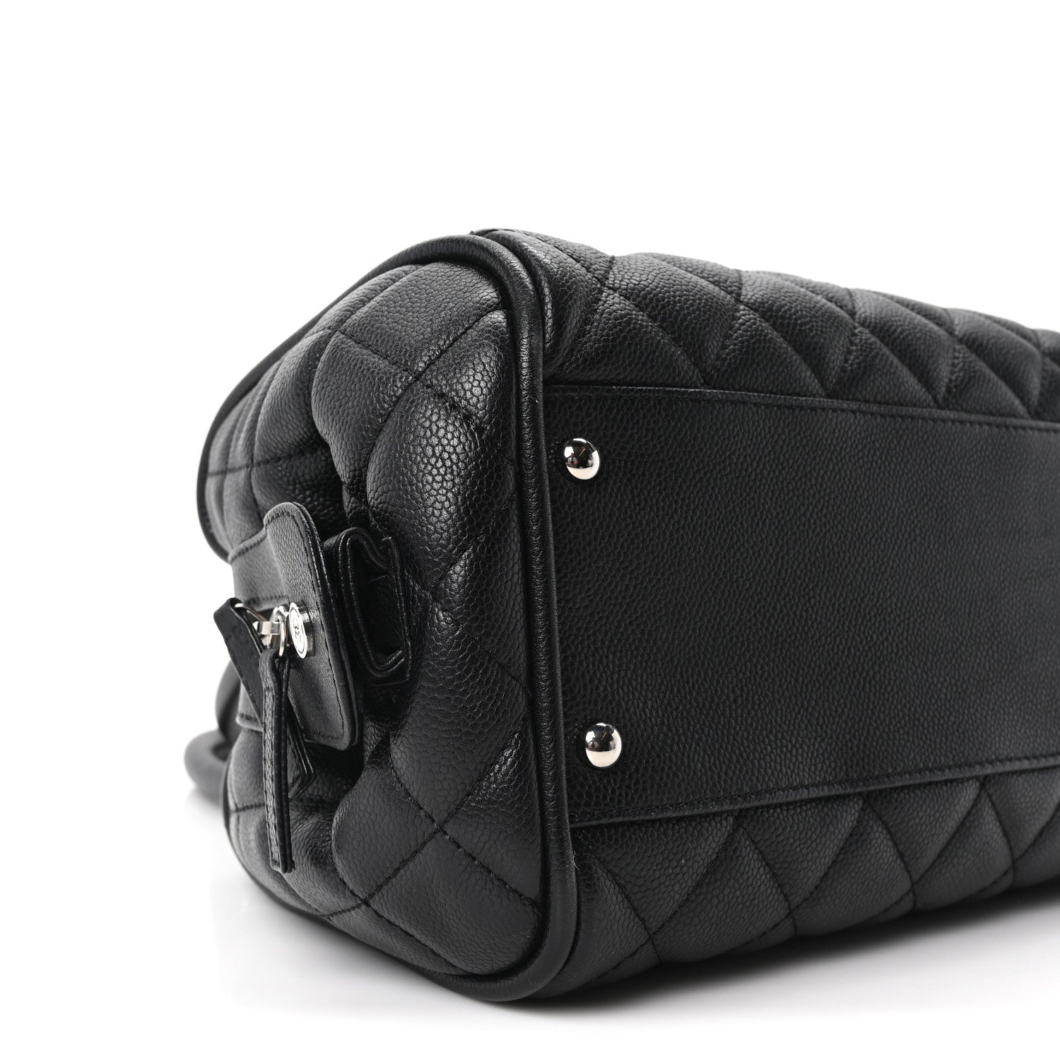 Caviar Quilted Timeless Bowler Black