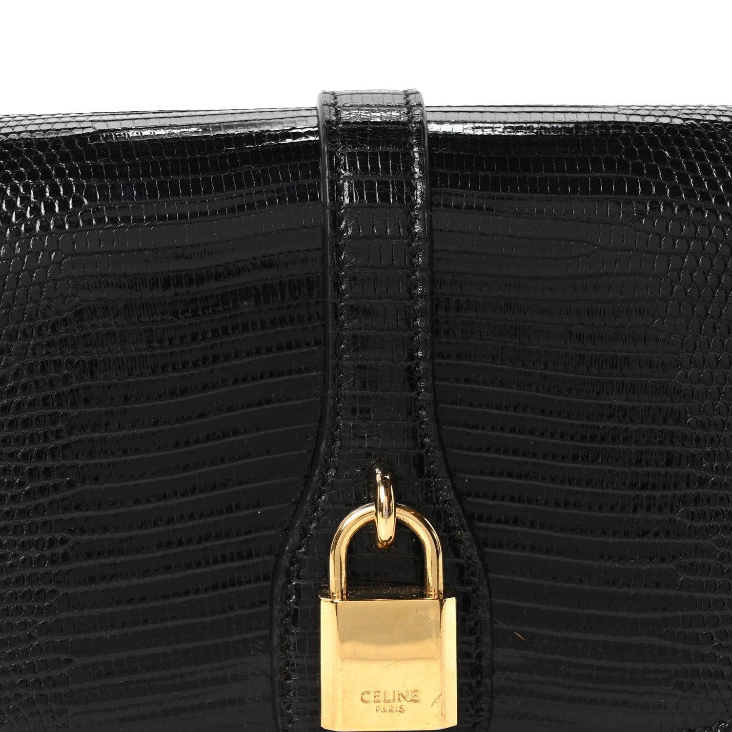 Lizard Tabou Clutch On Strap Black
