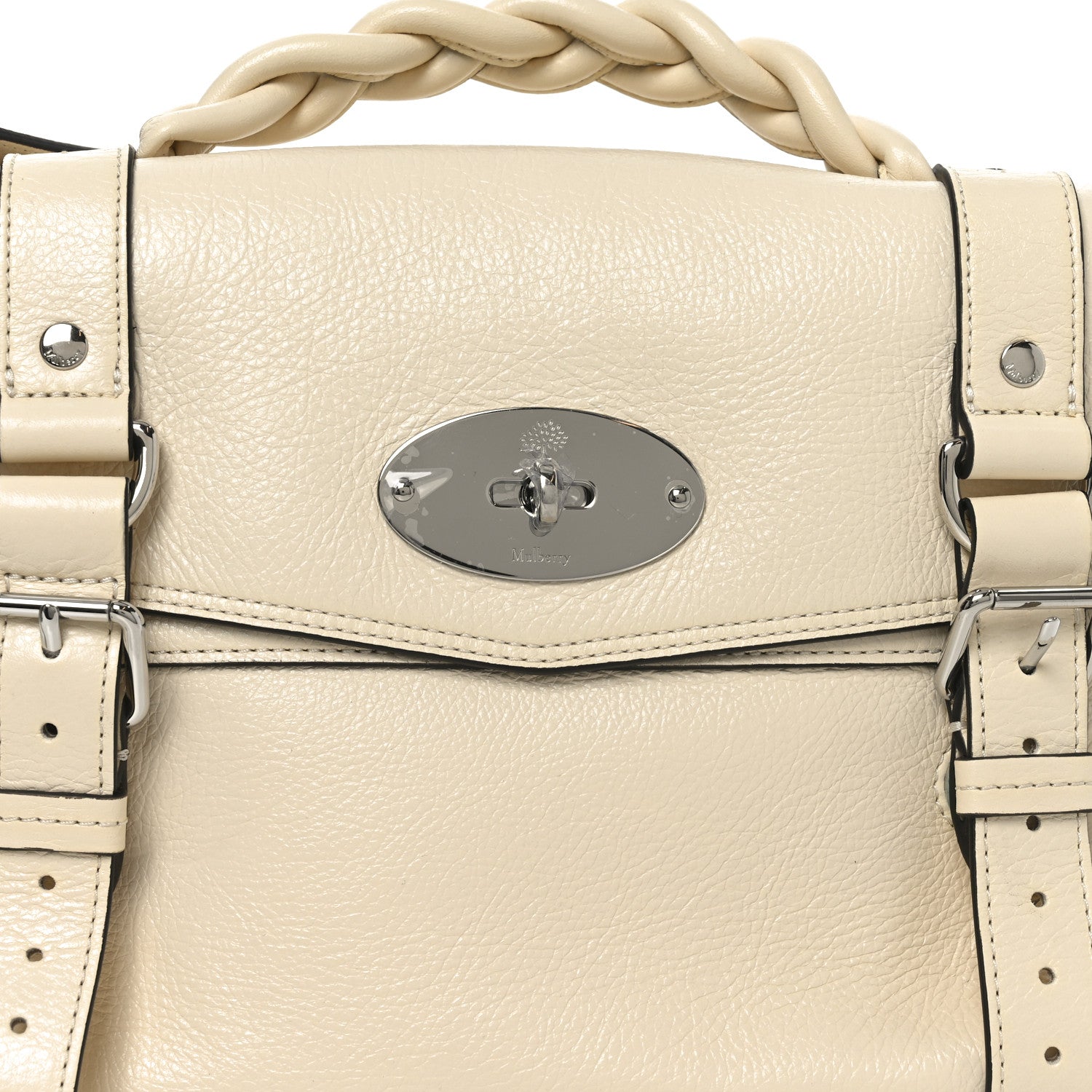 High Shine Calfskin Medium Alexa Eggshell
