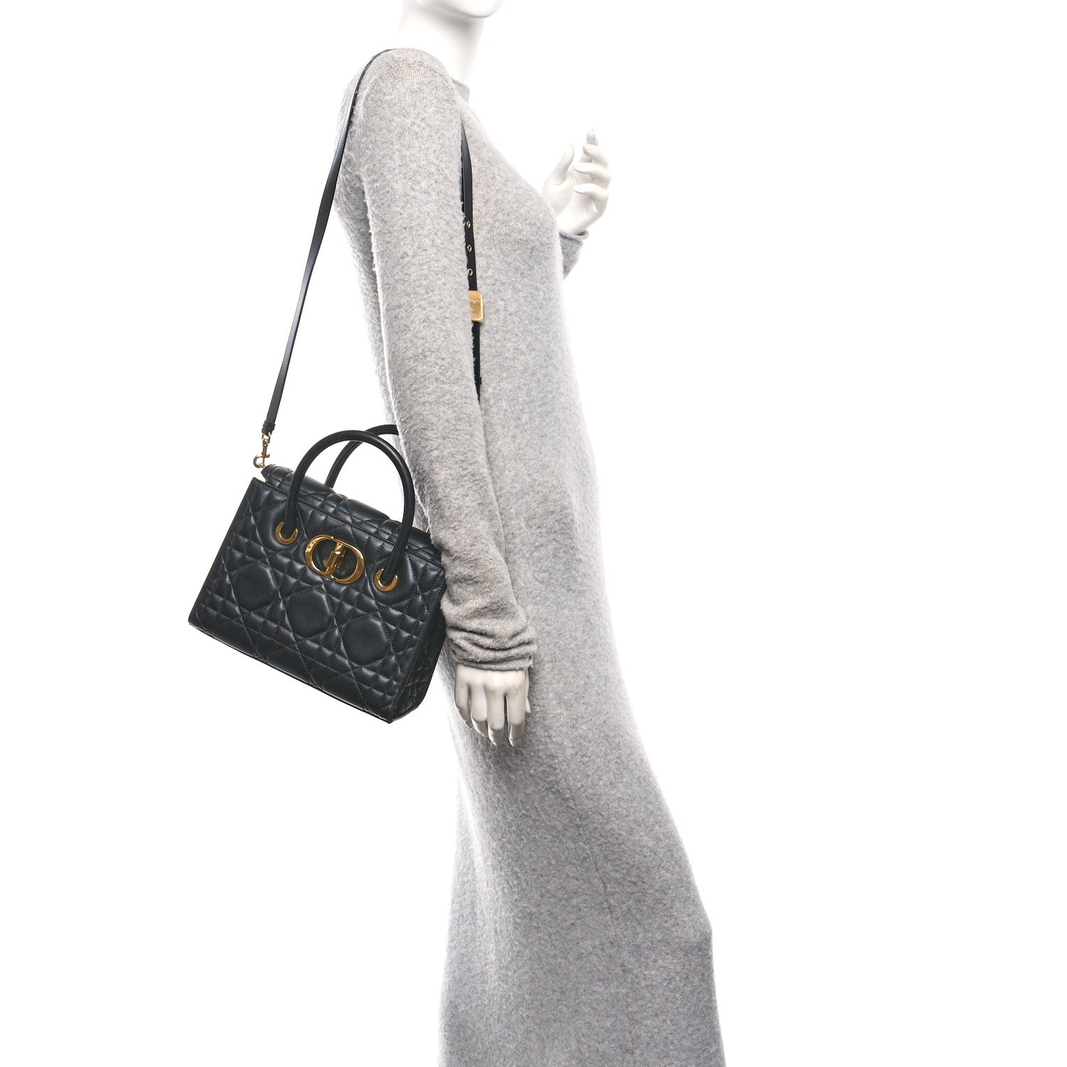 Calfskin Macrocannage Medium St. Honore Tote Black