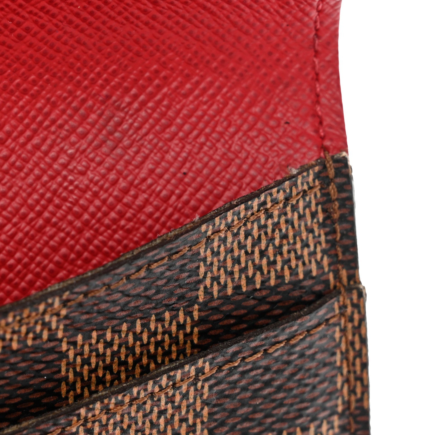 Damier Ebene Josephine Wallet Red