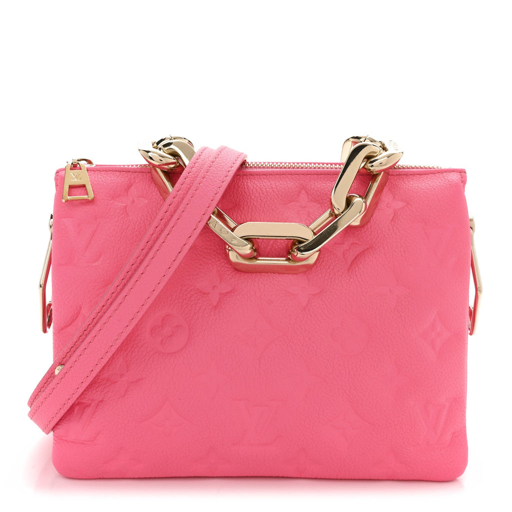 Calfskin Embossed Monogram Coussin BB Rose Fluo