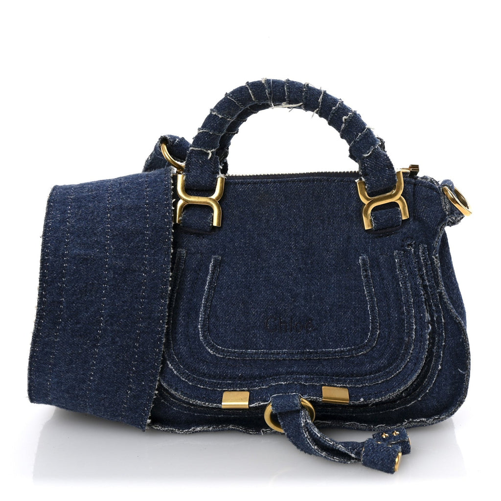 Denim Small Marcie Saddle Bag Blue