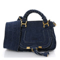 Denim Small Marcie Saddle Bag Blue