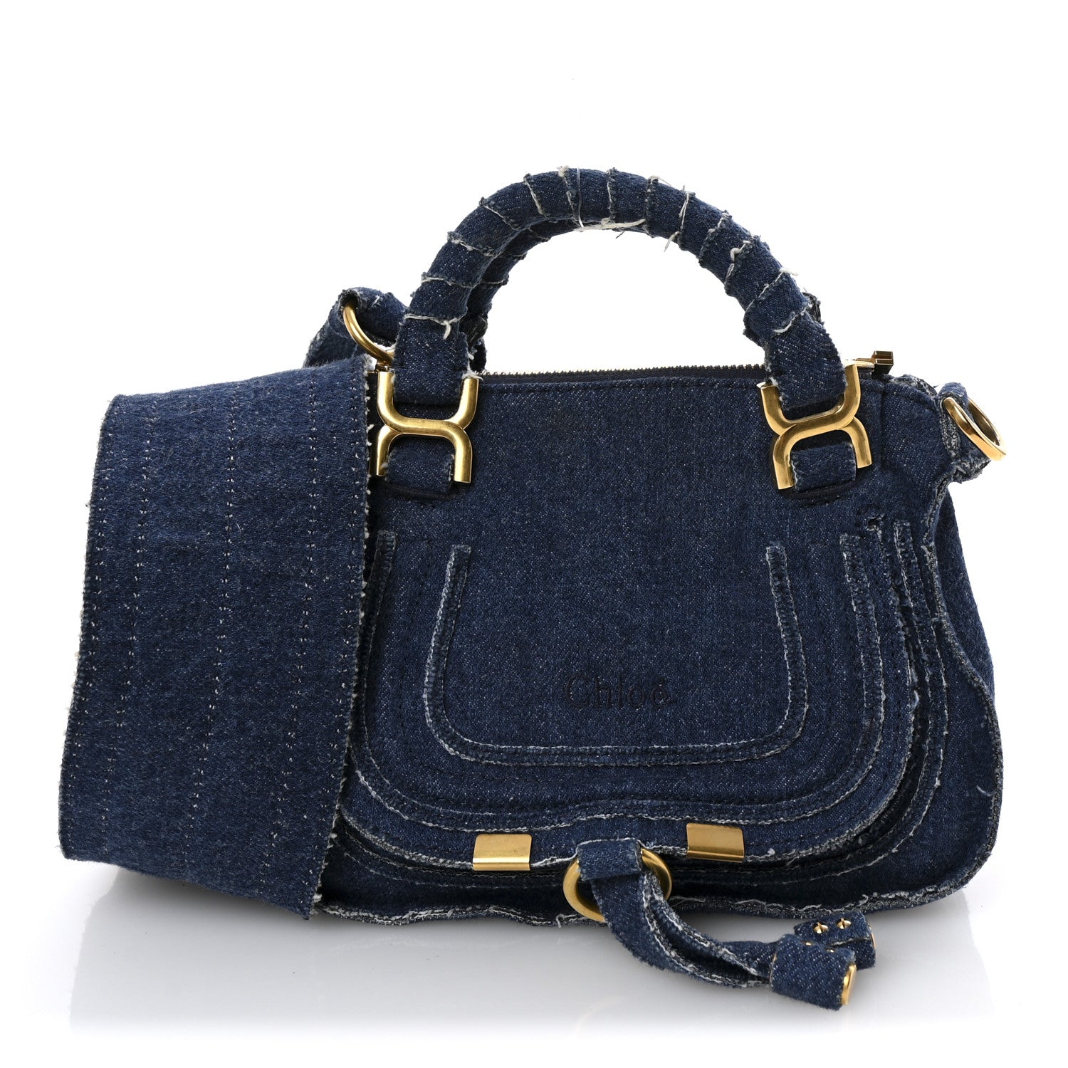 Denim Small Marcie Saddle Bag Blue