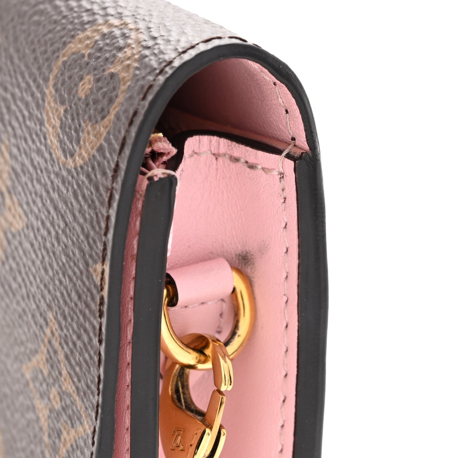 Monogram Flore Chain Wallet Rose Ballerine
