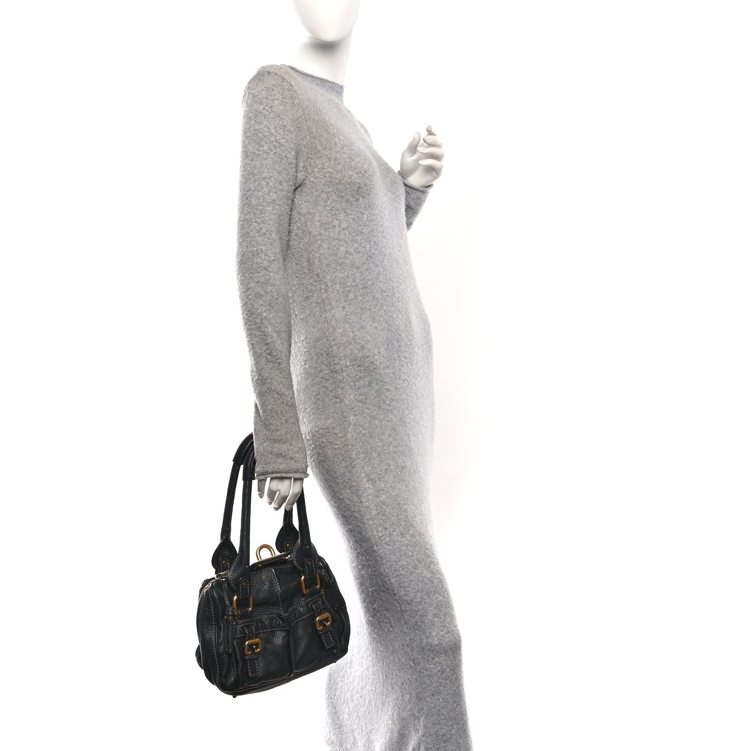 Calfskin Paddington Small Shoulder Bag Black