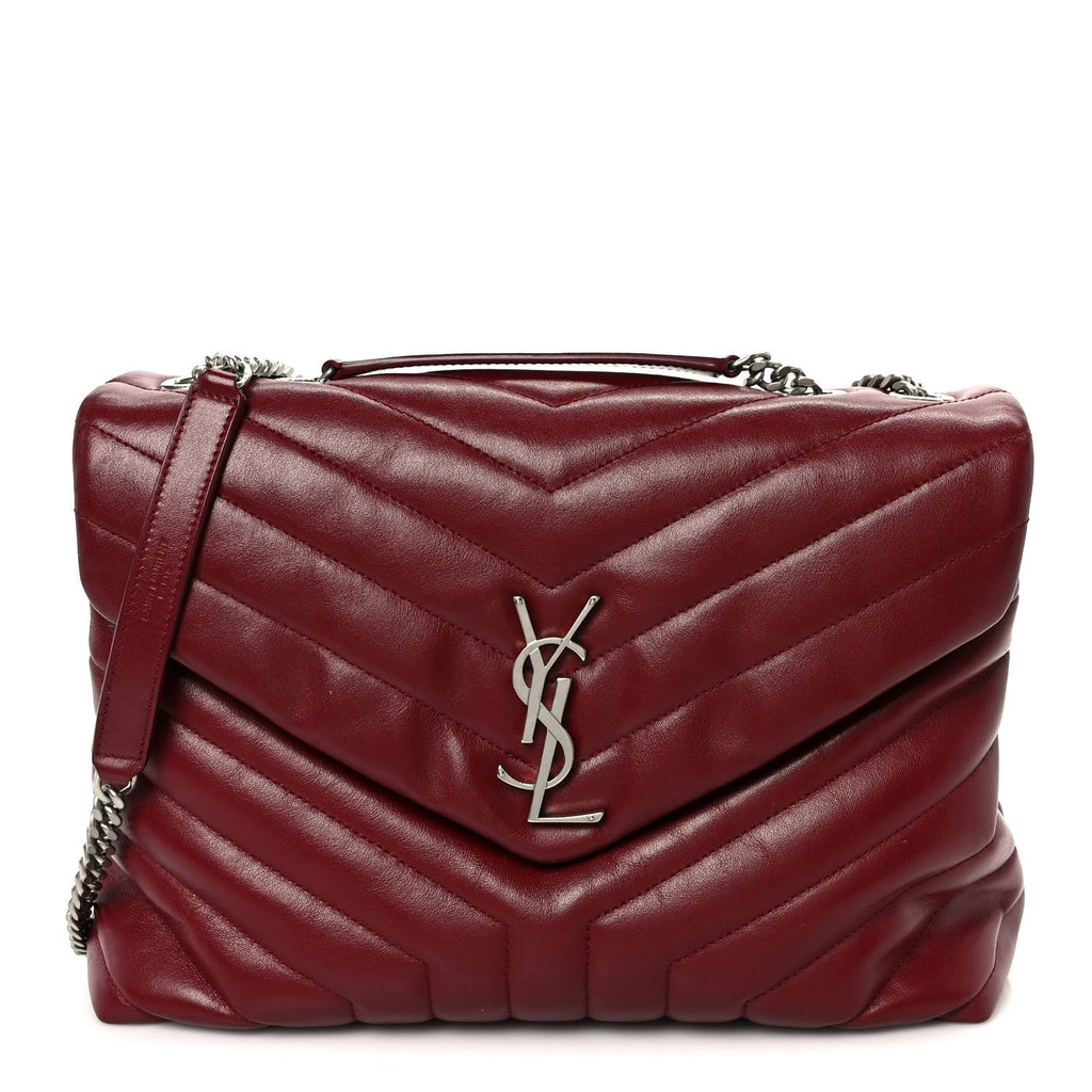 Calfskin Y Quilted Monogram Medium Loulou Chain Satchel Palissandre