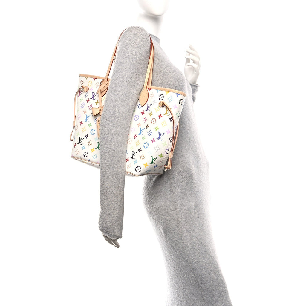 LV X TM Monogram Multicolor Neverfull MM White