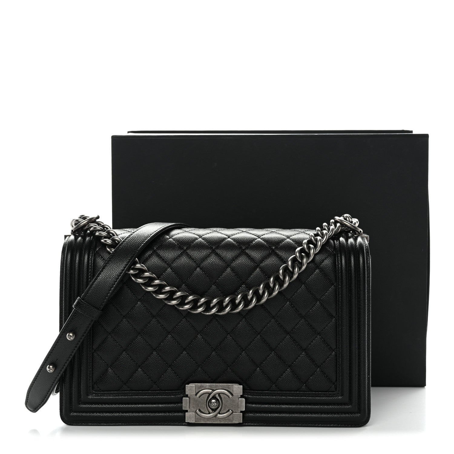 Caviar Quilted New Medium Boy Flap Black