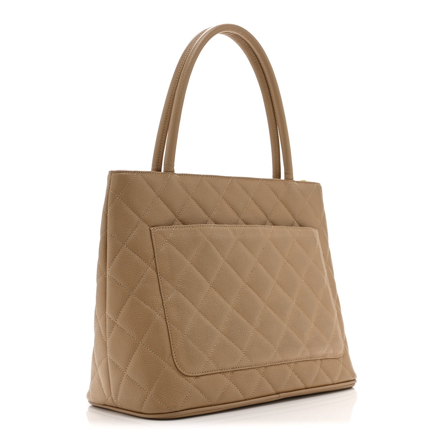 Caviar Quilted Medallion Tote Beige