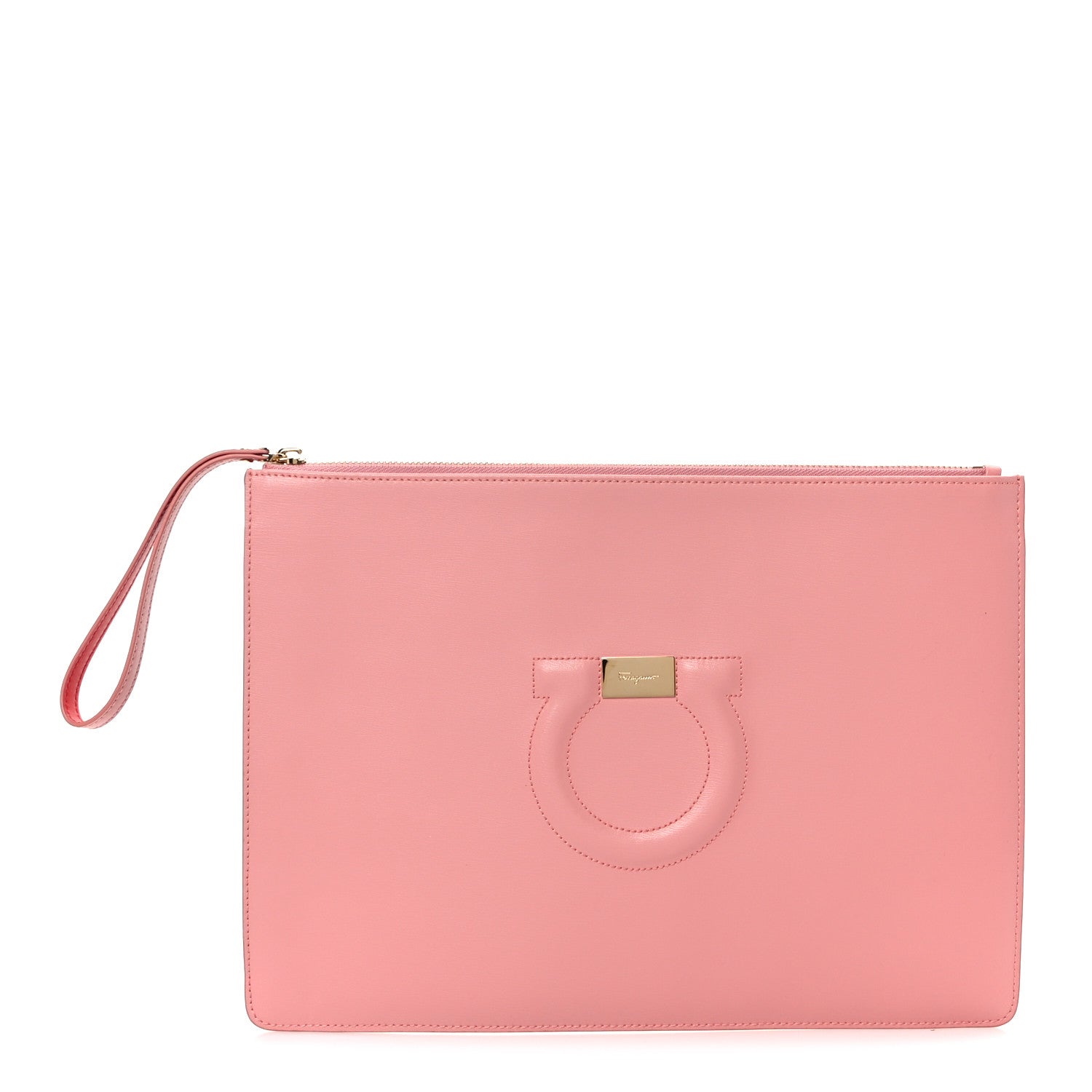 Calfskin Gancini CIty Wristlet Pink
