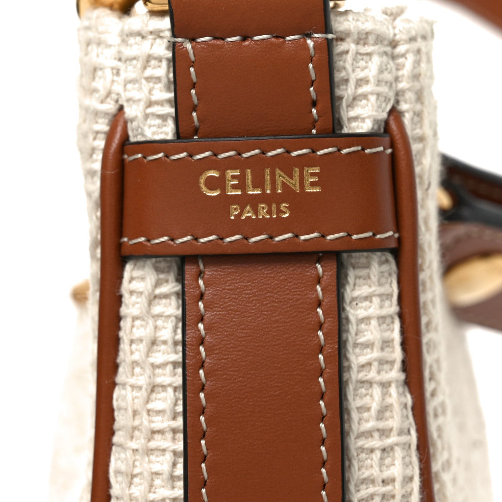 Crochet Embroidered Ava Triomphe Shoulder Bag White Tan