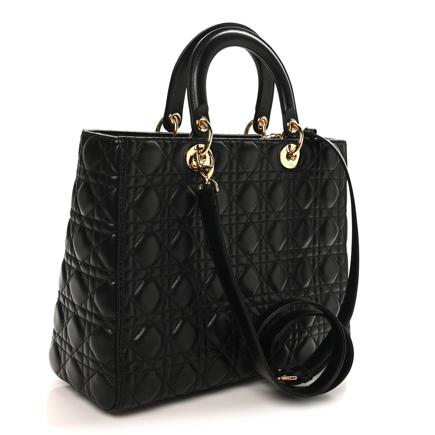 Lambskin Cannage Large Lady Dior Black