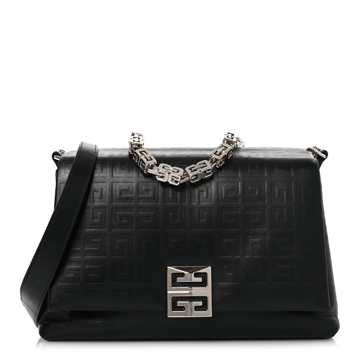 Soft Calfskin 4G Embossed Medium Shoulder Bag Black