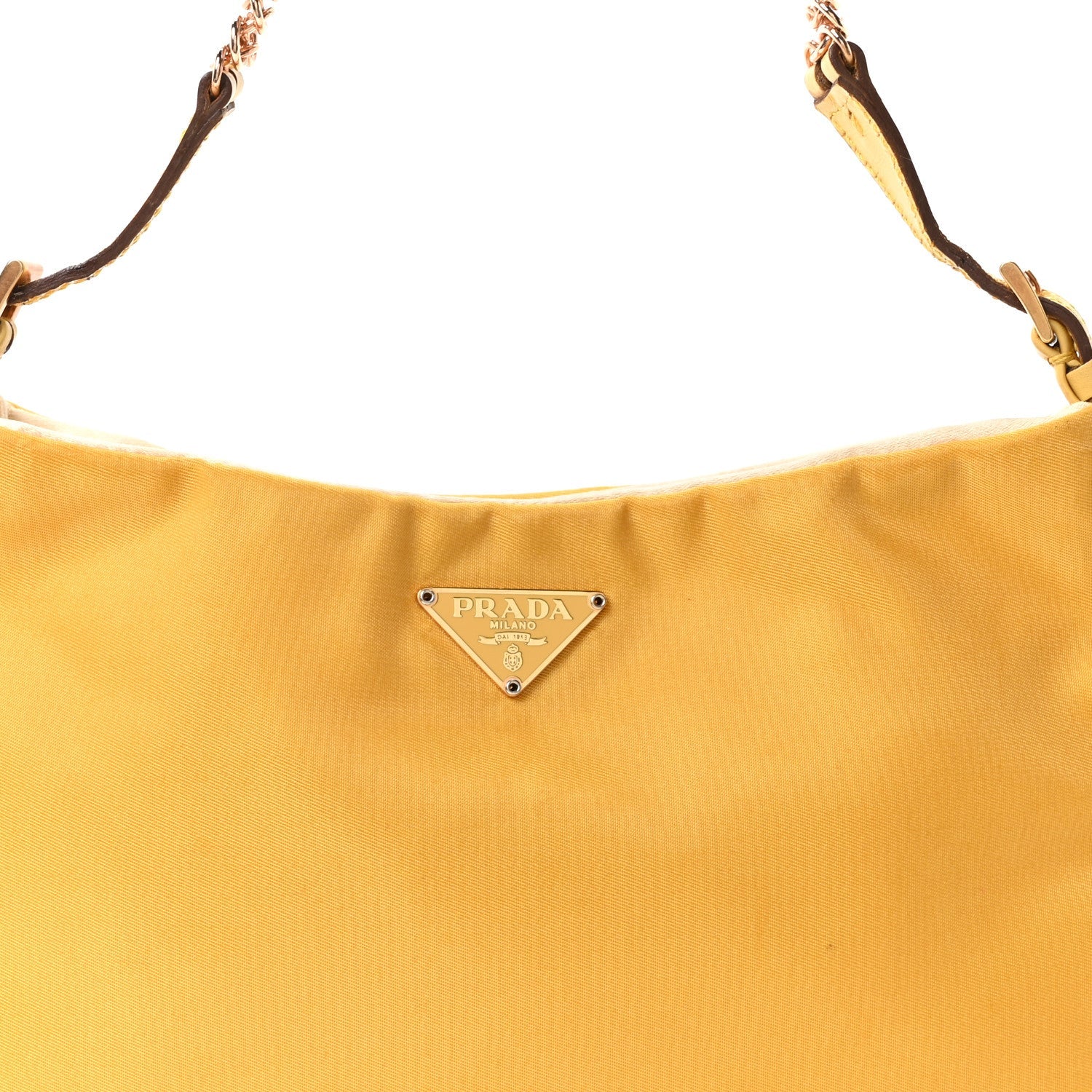 Tessuto Nylon Light Chain Shoulder Bag Yellow