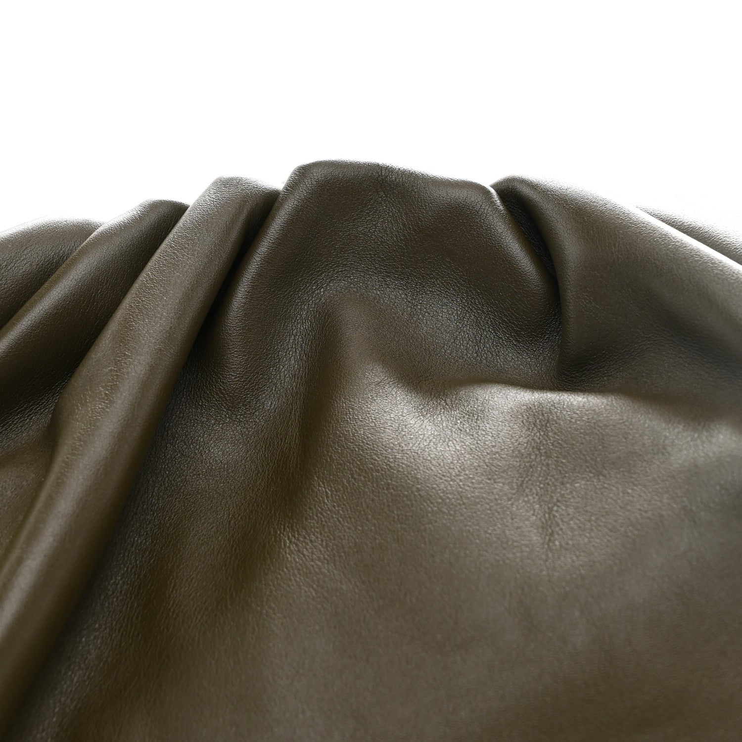 Smooth Butter Calf The Pouch Oversized Clutch Kaki Fondent