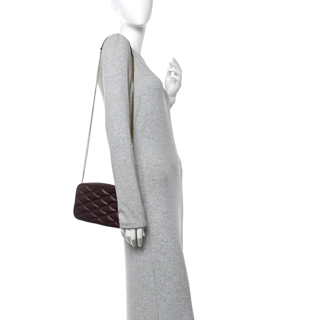 Lambskin Quilted Mini Camera Bag Hot Wine