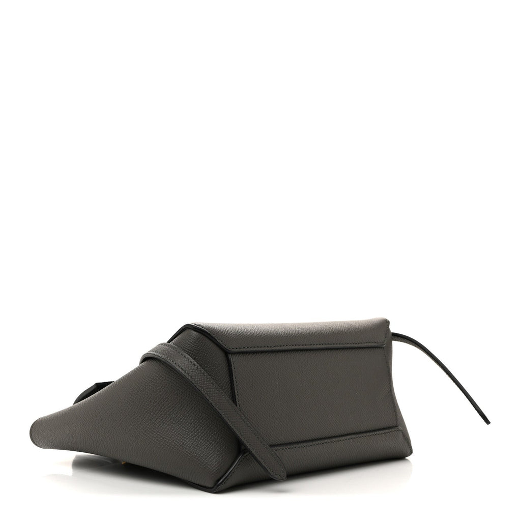 Grained Calfskin Nano Belt Bag Grey