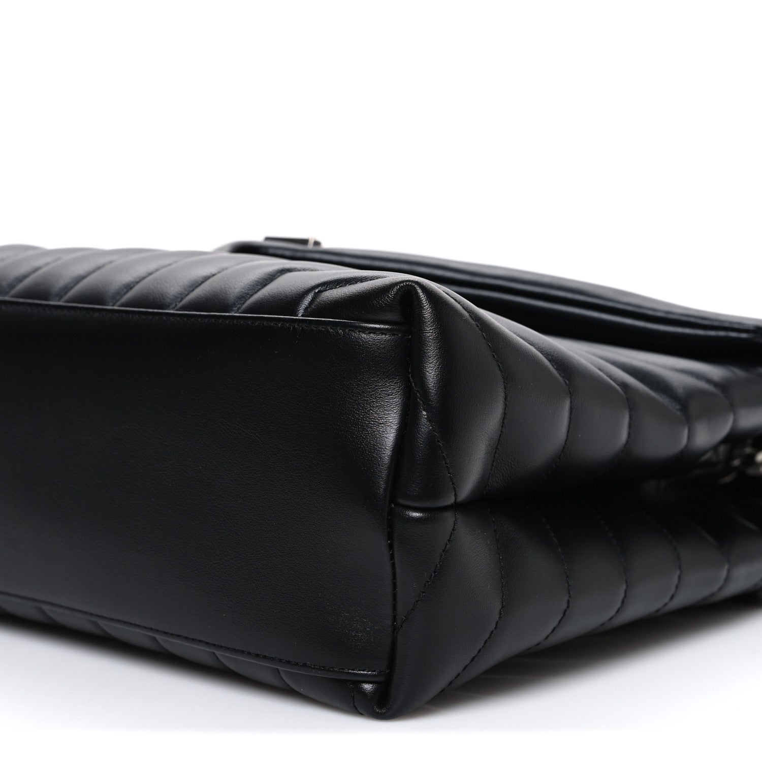 Calfskin Y Quilted Monogram Medium Loulou Chain Satchel Black
