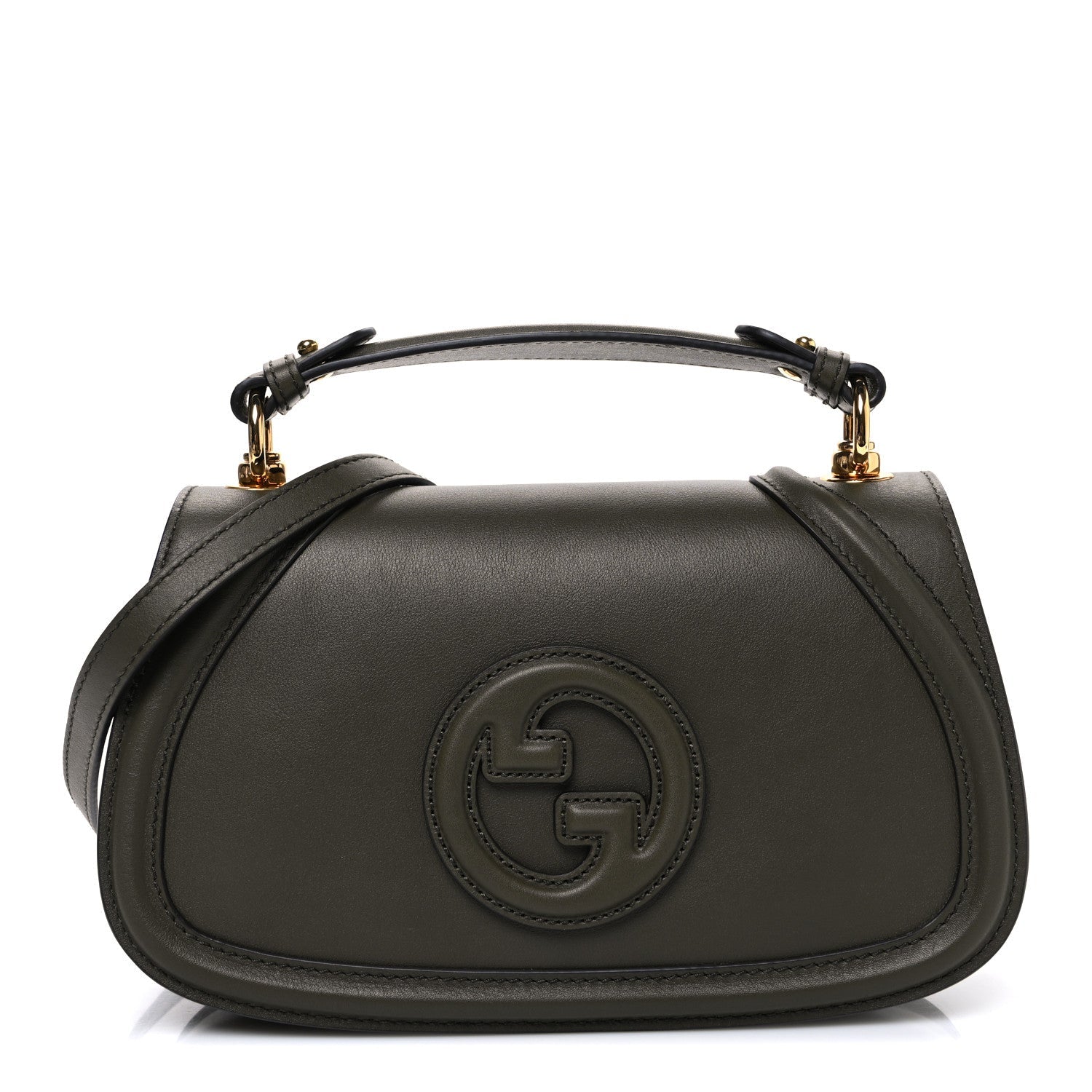 Roxy Calfskin Medium Blondie Top Handle Bag Forest Green