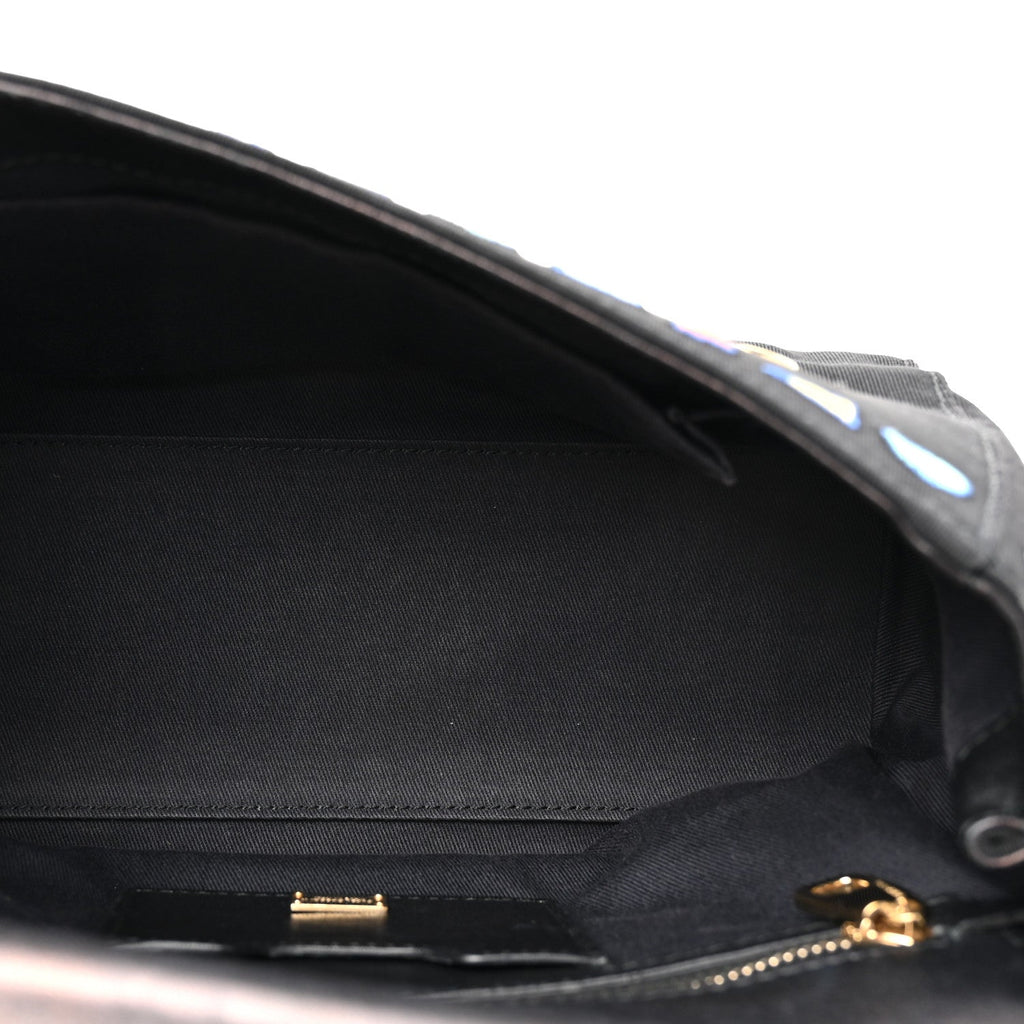 Neoprene Watersnake Embellished Medium Miss Sicily Satchel Black Multicolor