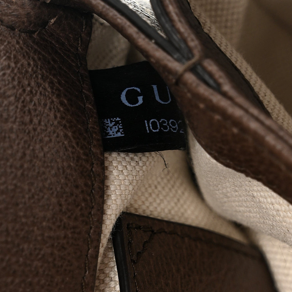 GG Supreme Monogram Textured Dollar Calfskin Mini Blondie Chain Shoulder Flap Bag Beige Ebony New Acero