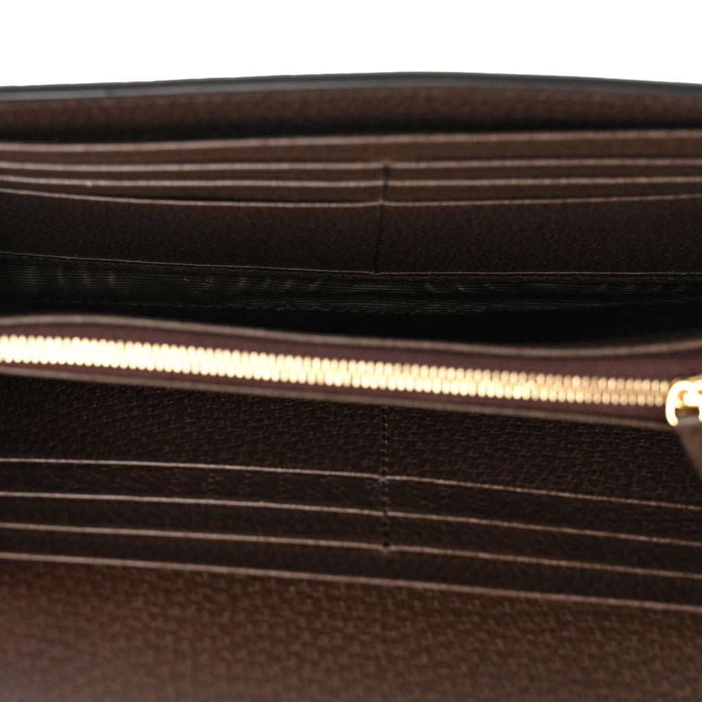 GG Supreme Monogram Textured Dollar Calfskin Blondie Continental Chain Wallet Beige Ebony New Acero