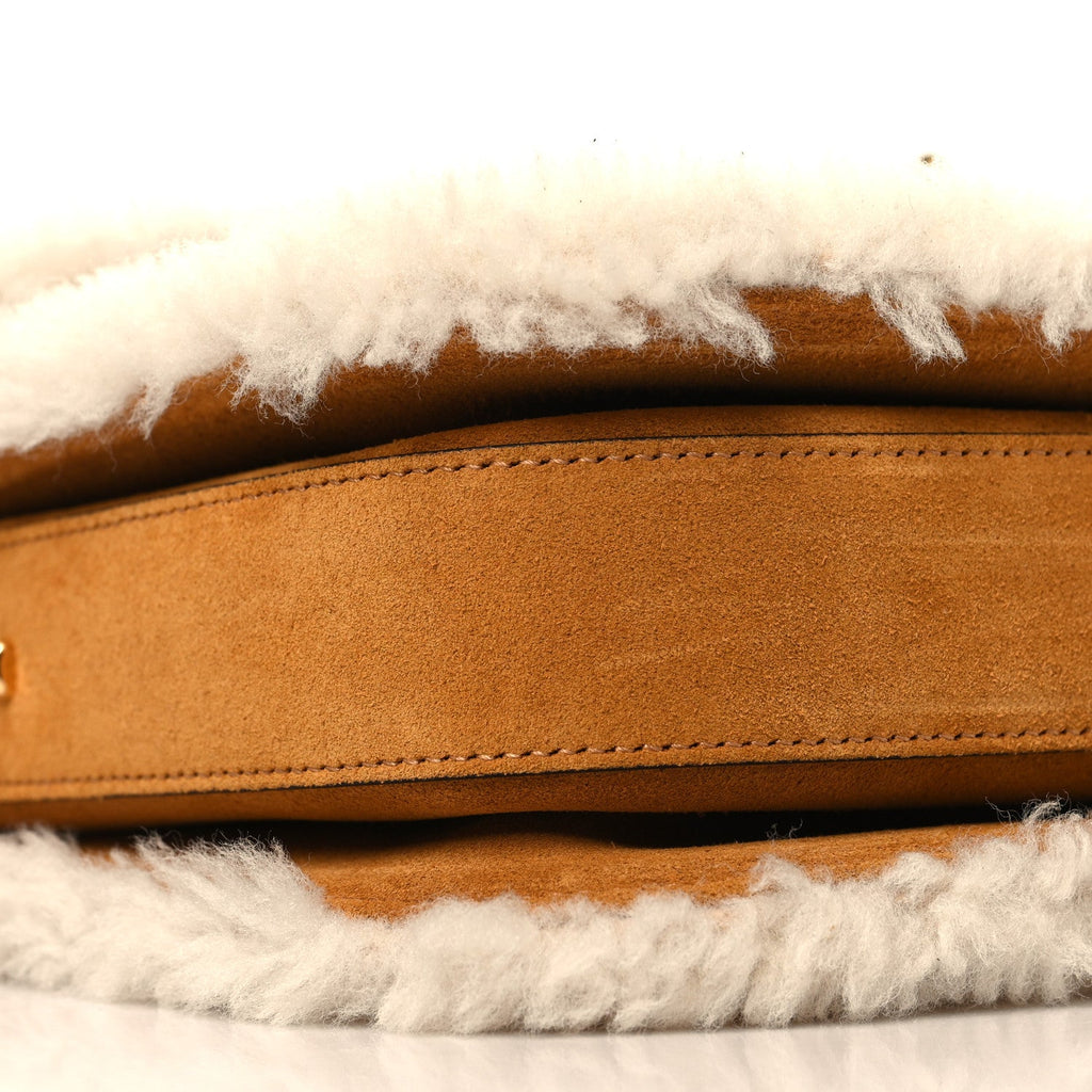 Suede Shearling Horsebit 1955 Shoulder Bag Brown