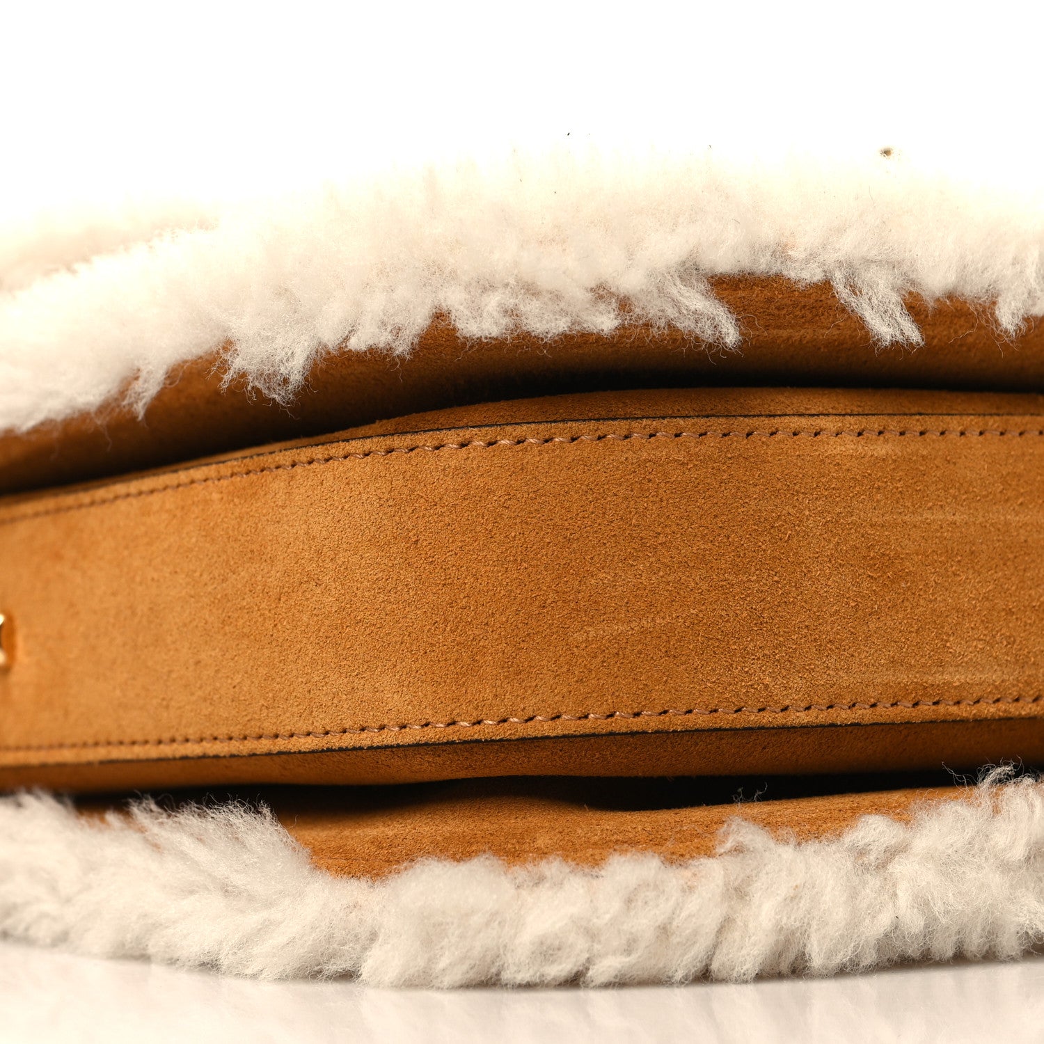 Suede Shearling Horsebit 1955 Shoulder Bag Brown