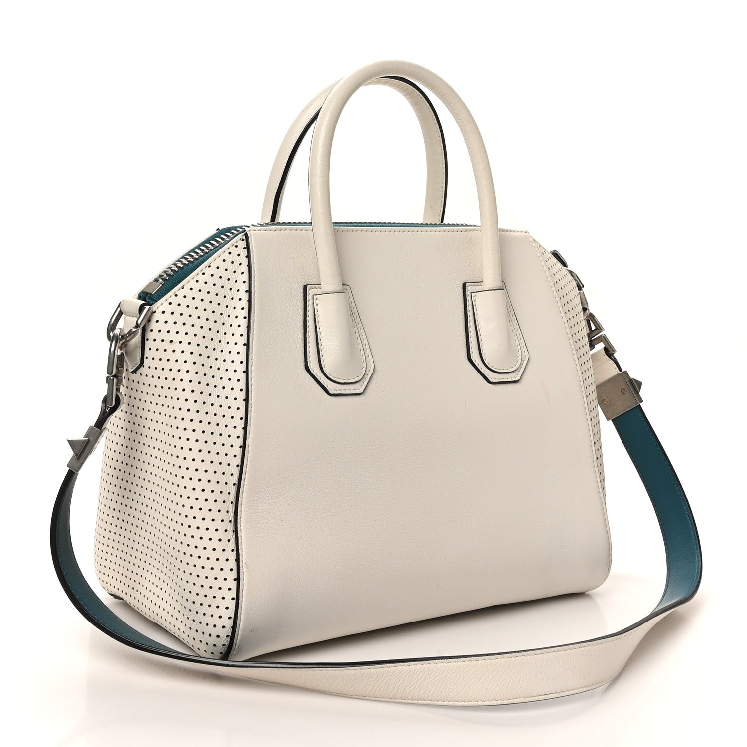 Lambskin Perforated Small Antigona White