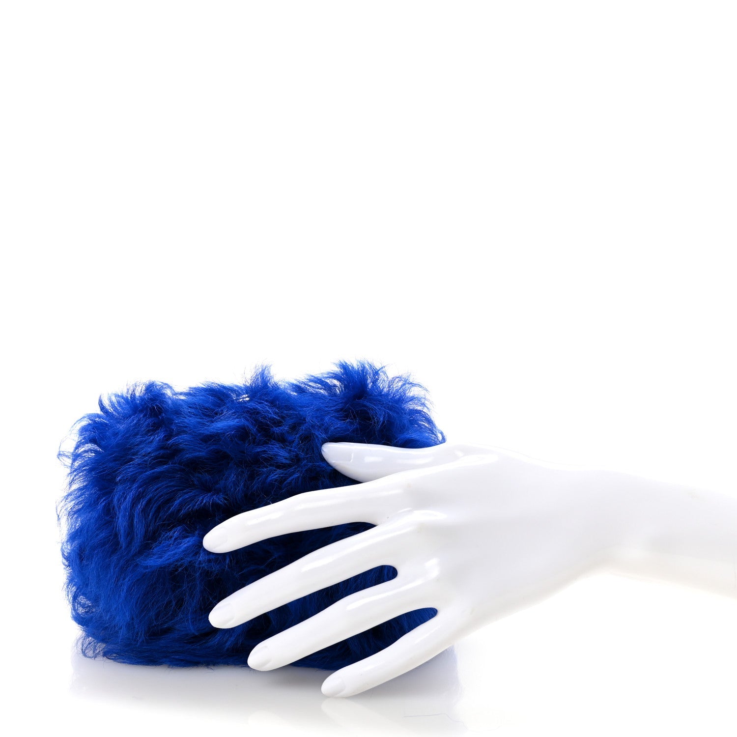 Shearling Lambskin CC Hook  Holder Blue