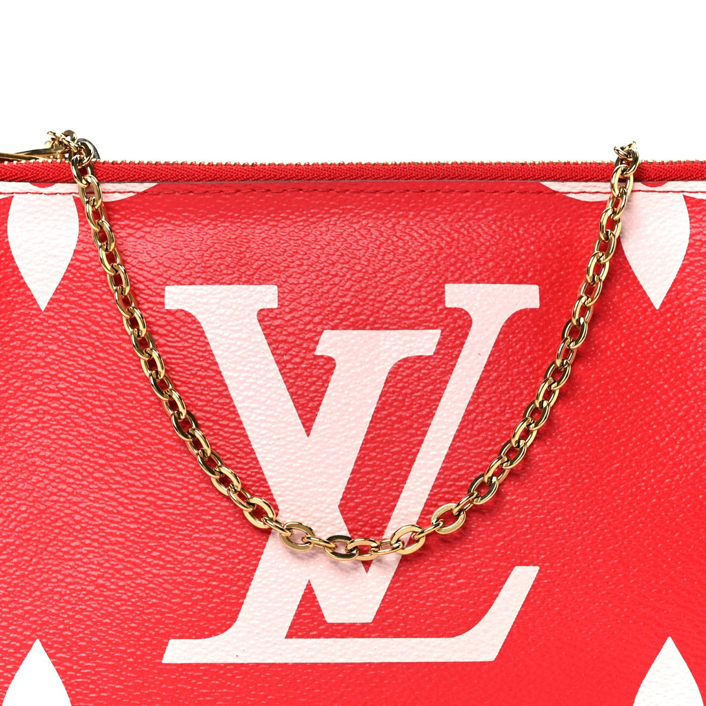 Monogram Giant Double Zip Pochette Rouge
