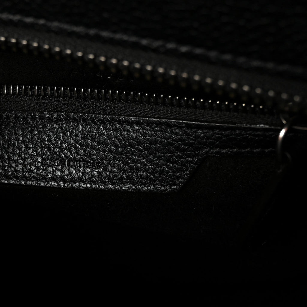 Drummed Calfskin Micro Luggage Black