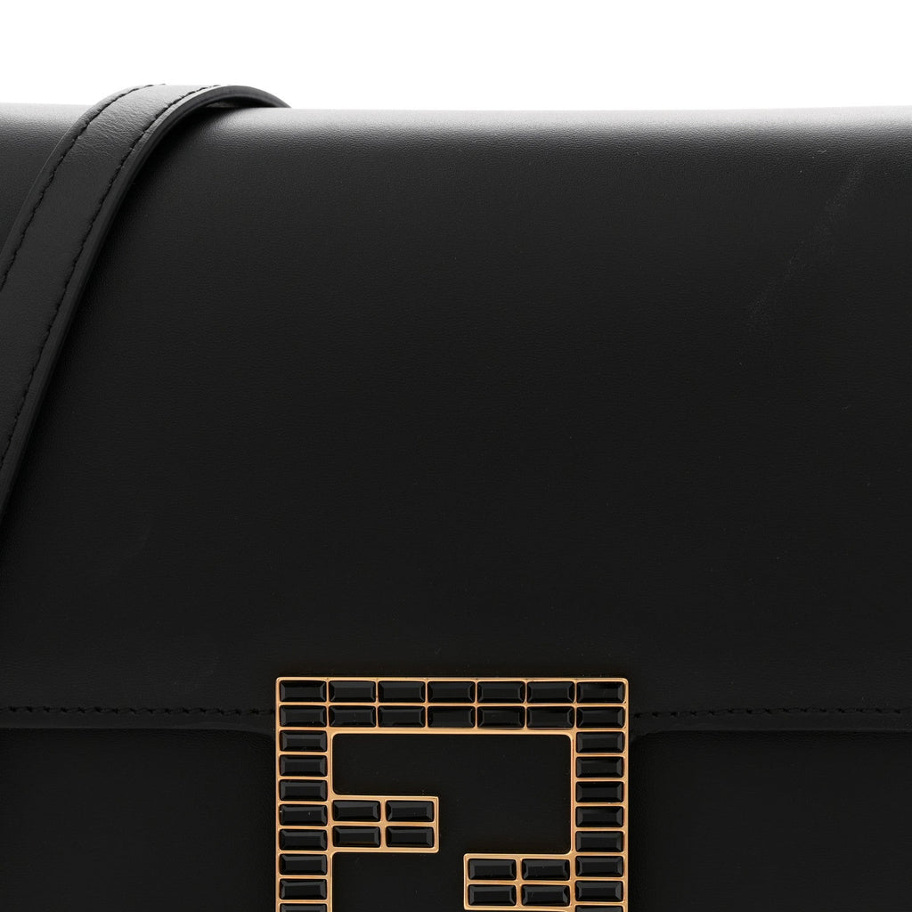 Vitello King Crystal Fab Crossbody Bag Black