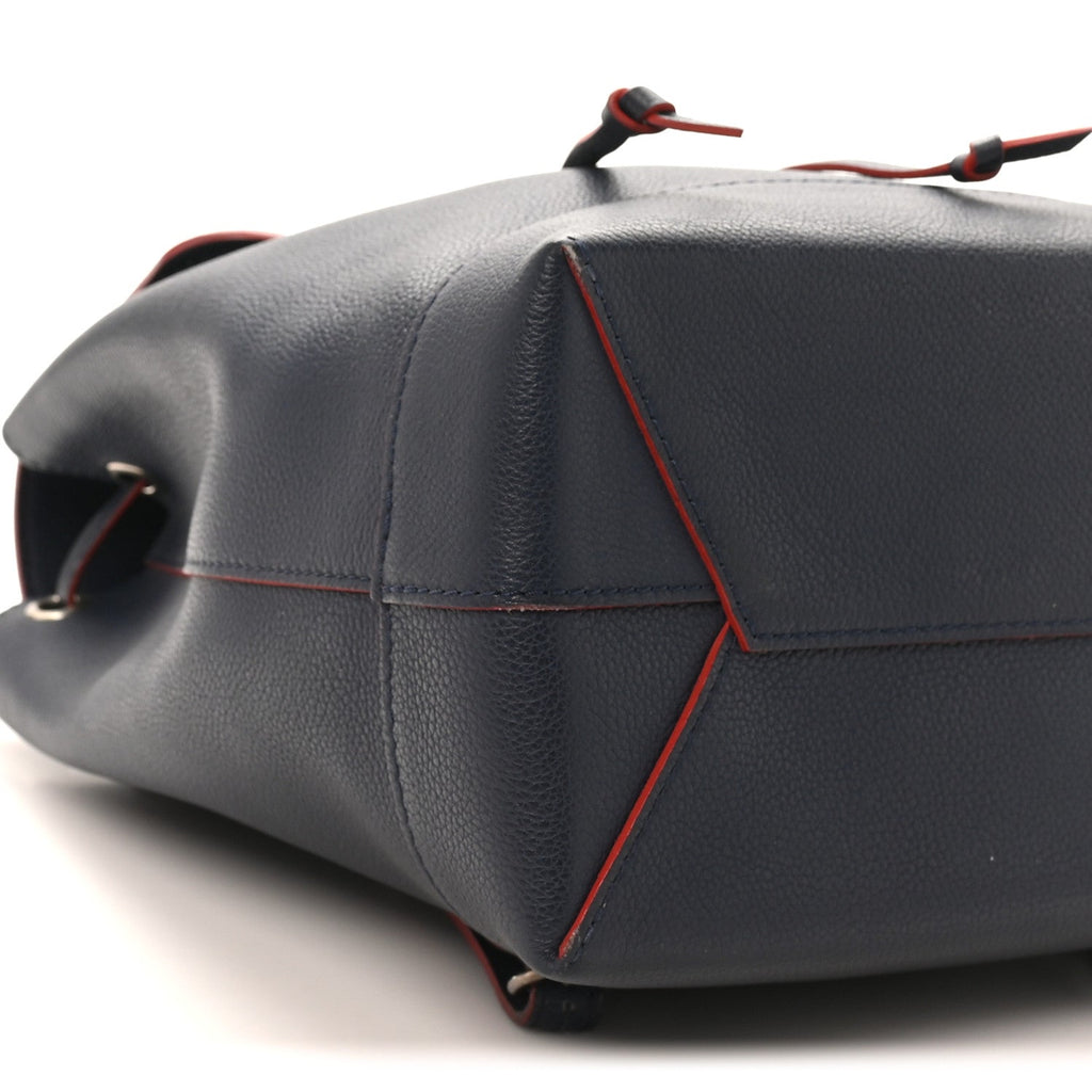 Soft Calfskin Lockme Backpack Marine Rouge